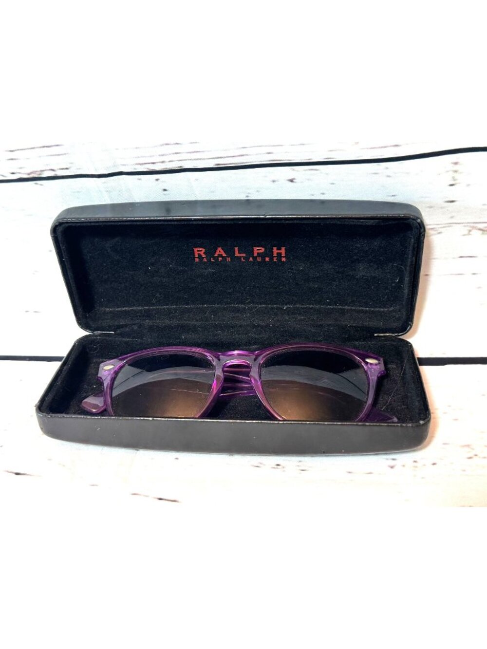 Ralph Lauren Hard Case And Purple Fashion Sunglasses Model 801C Retro Style